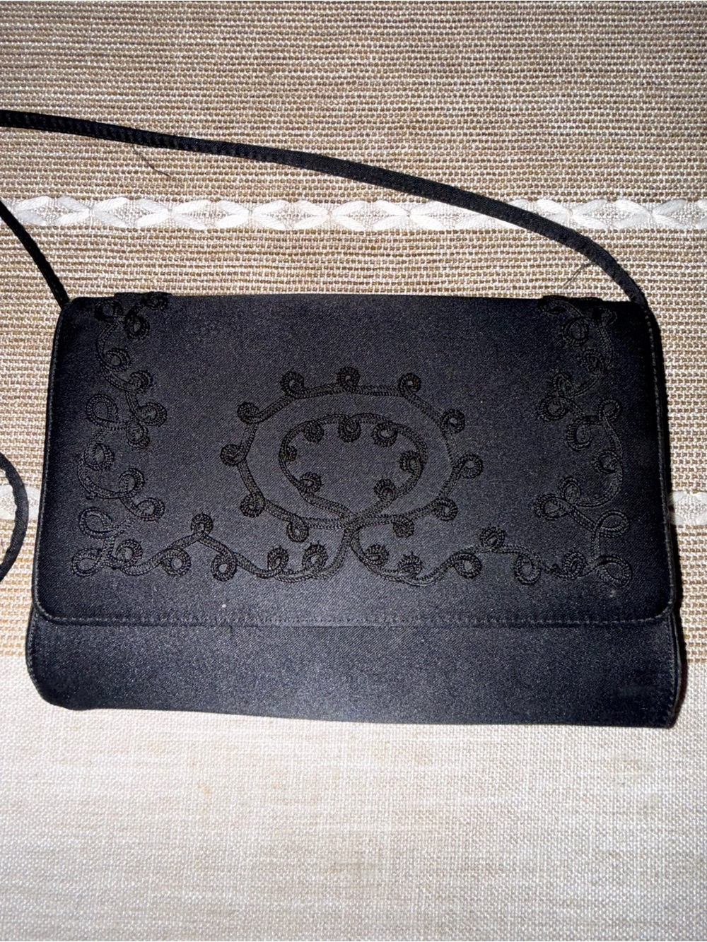 Givenchy Black Embroidered Crossbody Shoulder Bag- Vintage!